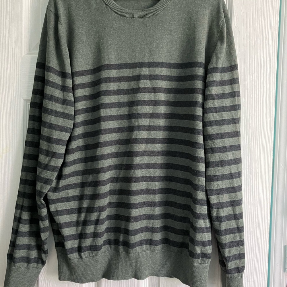 Sonoma men’s cotton blend striped crewneck sweater